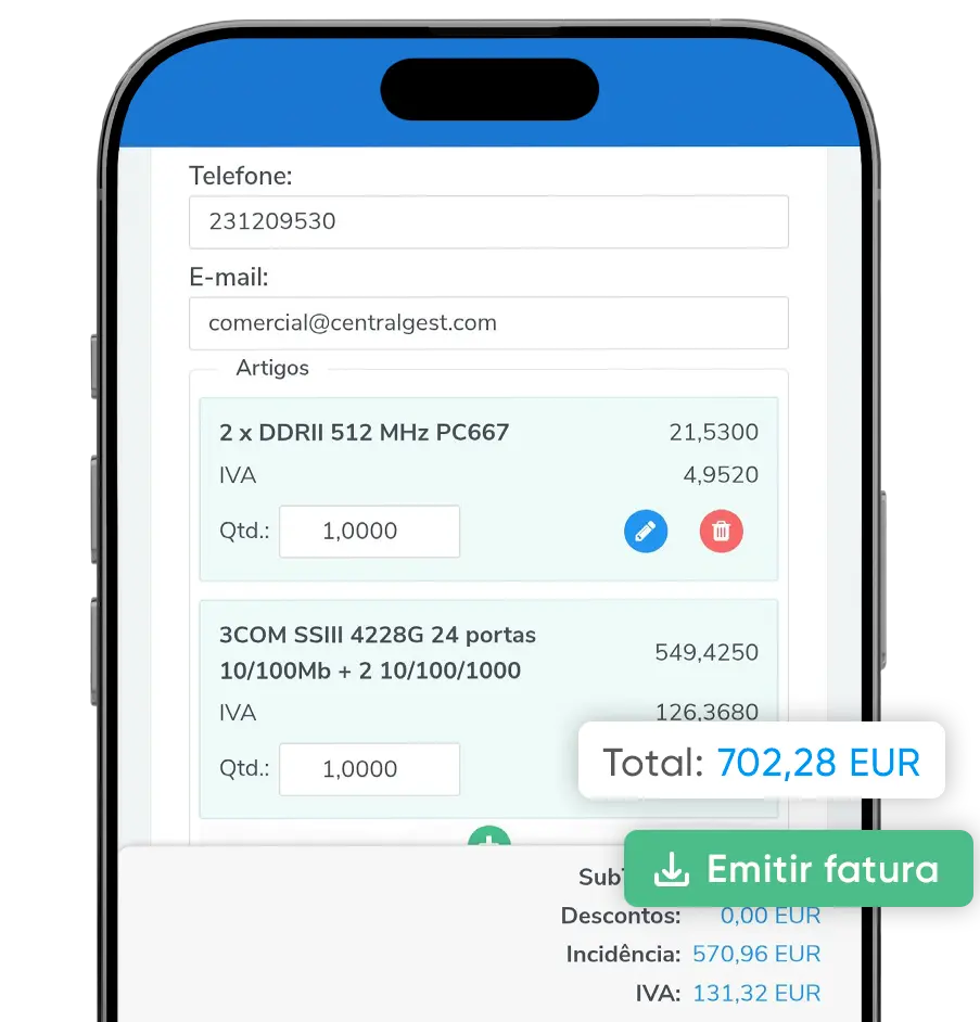 CentralGest Cloud - Software de Faturação